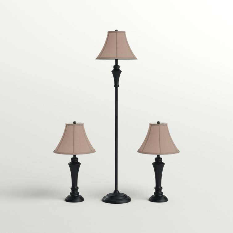 Gambier 3 piece table and sale floor lamp set